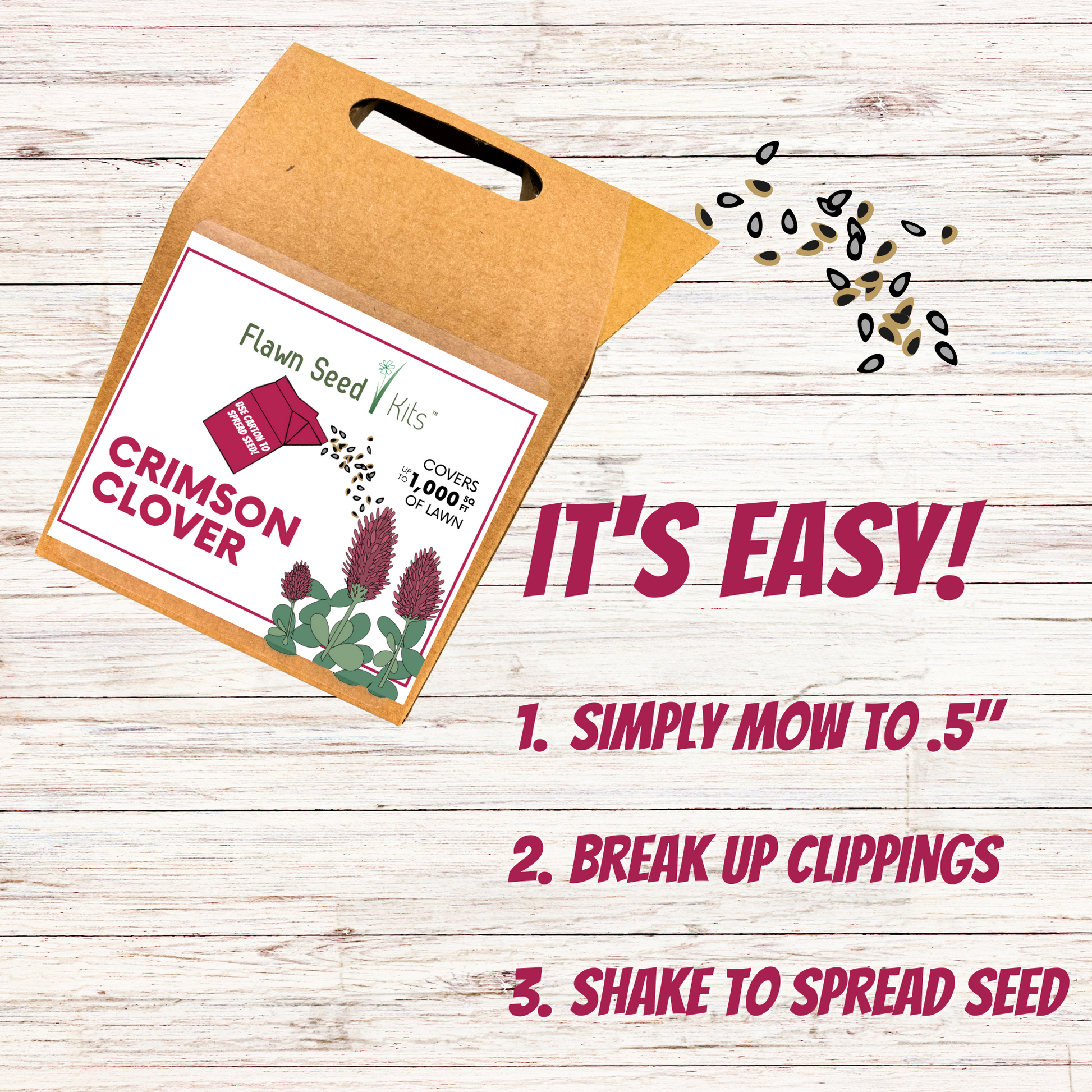Crimson Clover Eco-Friendly Seeding Kit - Blessings Grow Meadows