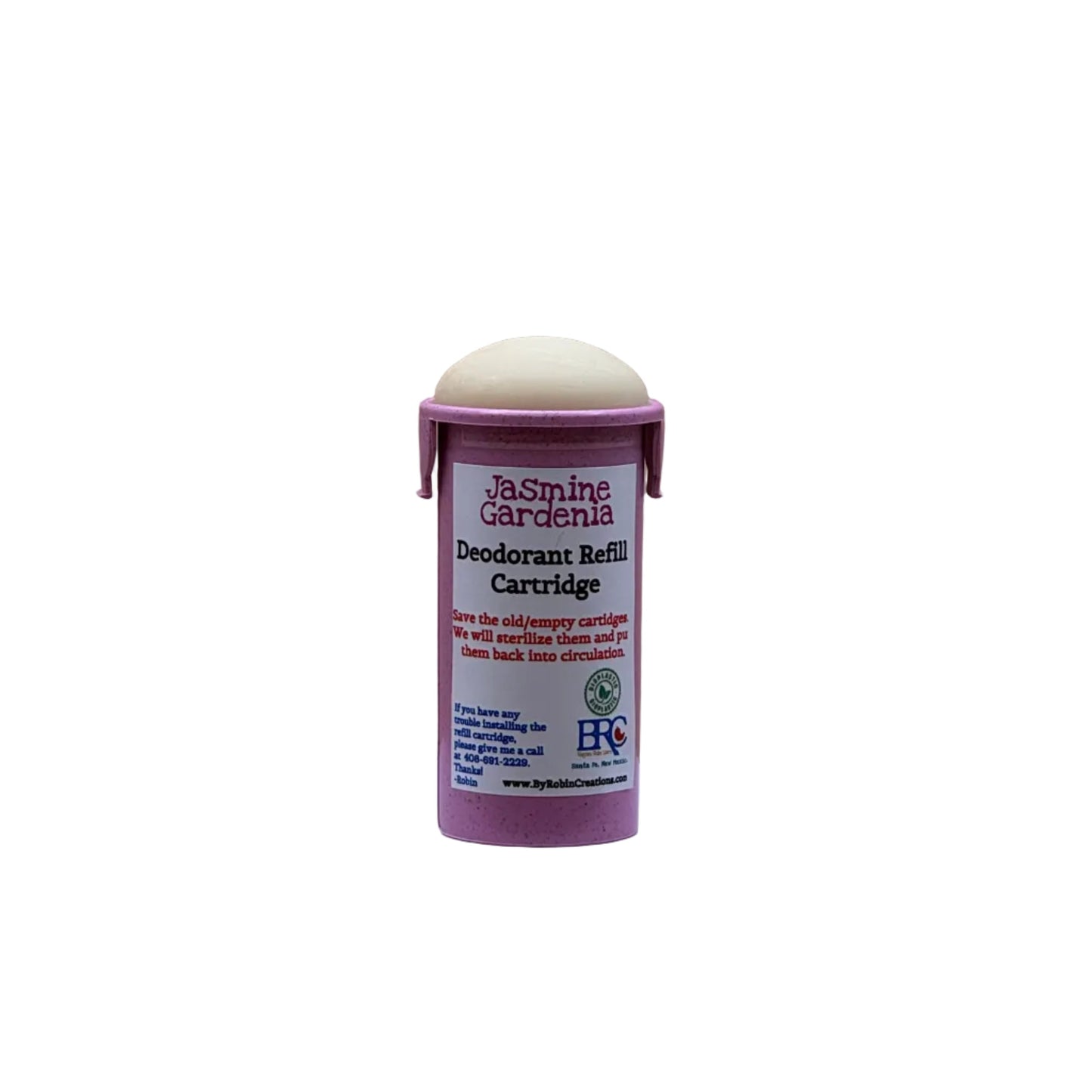 Natural probiotic deodorant by Robin Creations in new packaging, showing the sleek stick and fresh design for effective body odor control.