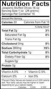 Jalapeno Stuffed Olives 16 oz