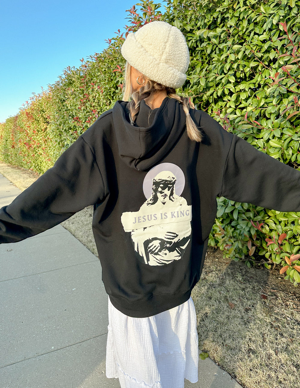Jesus Is King Black Unisex Hoodie - Blessings Grow Meadows