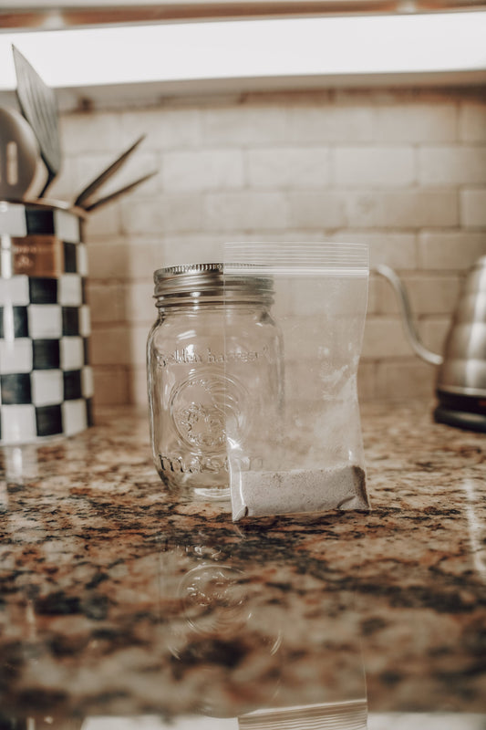 Dehydrated sourdough starter from Onic Brands LLC in a sealed package, ready for rehydration and baking bread.