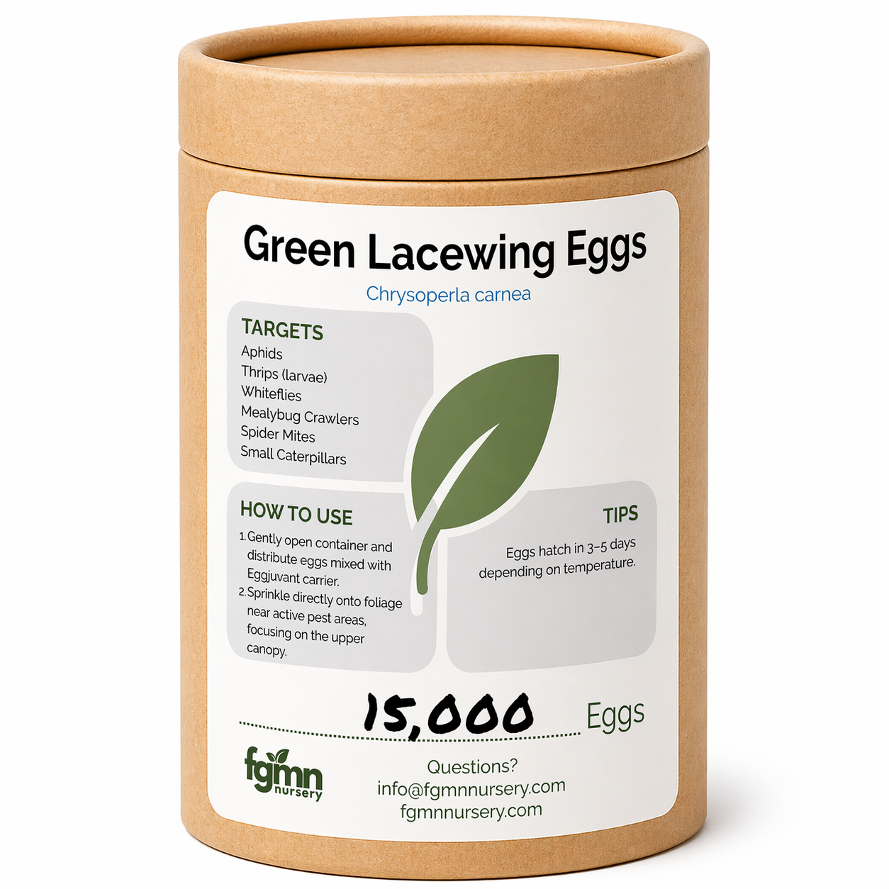 Green Lacewing eggs from FGMN Nursery, natural pest prevention eggs for garden pest control.