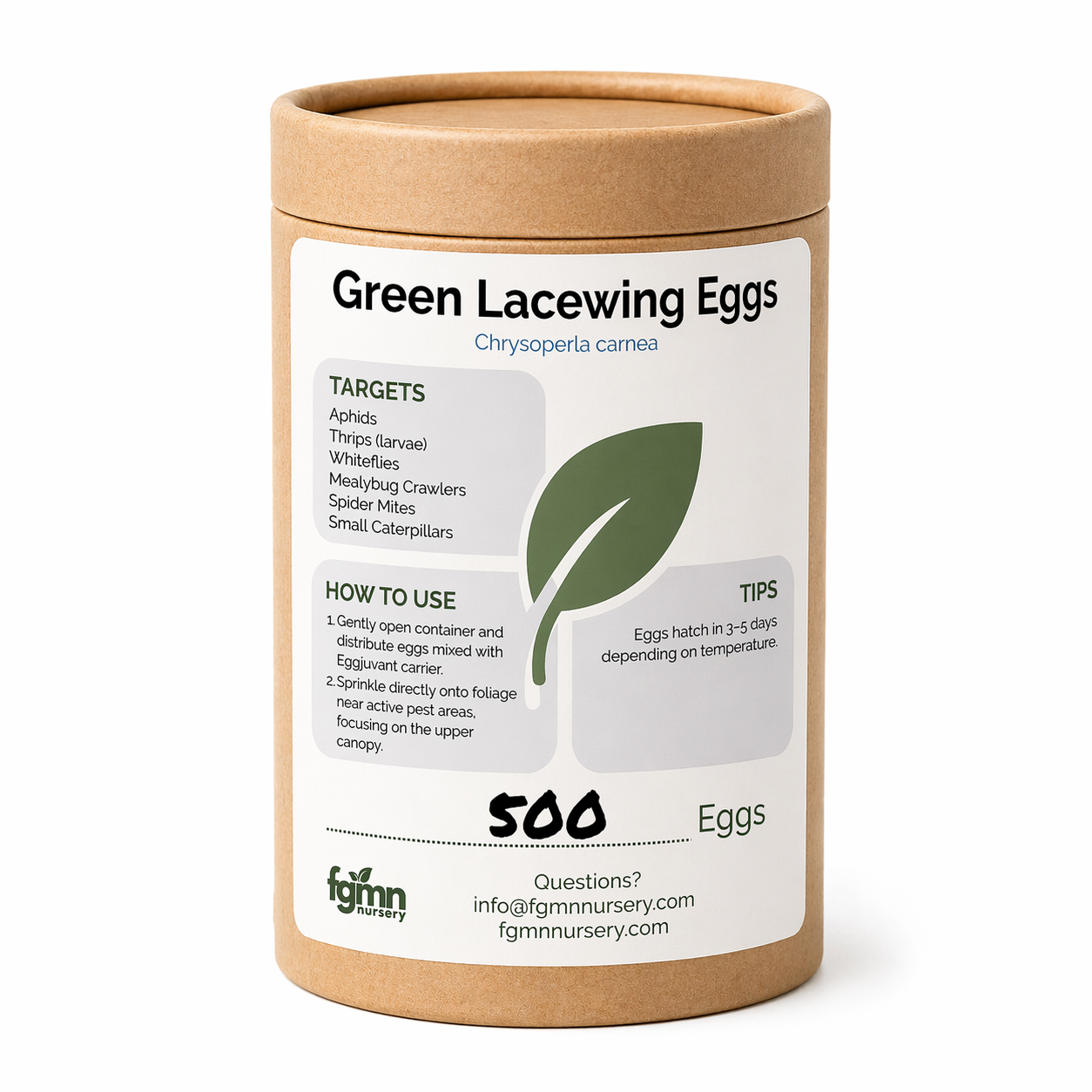 Green lacewing eggs from FGMN Nursery, a natural pest prevention method, shown in a clear close-up image.