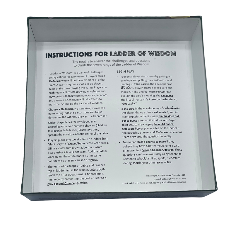 Ladder of Wisdom | Christian Family Game | Sandra Lee Enterprises LLC - BuyNebraska.com ~ Blessings Grow Meadows