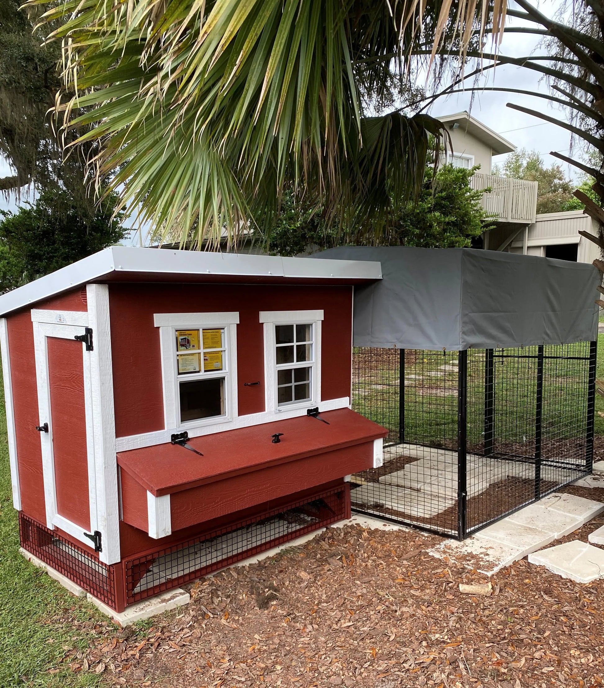 Walk-In 8 ft. Chicken Run (6'6"W x 7'6"L x 6'3"H) - OverEZ Chicken Coop ~ Blessings Grow Meadows