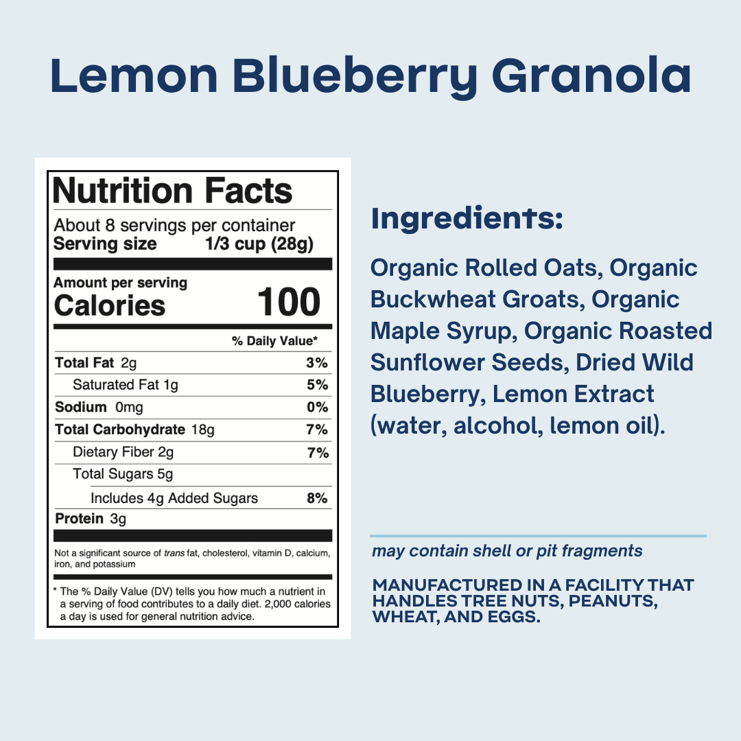 Blueberry Lemon Granola - Blessings Grow Meadows