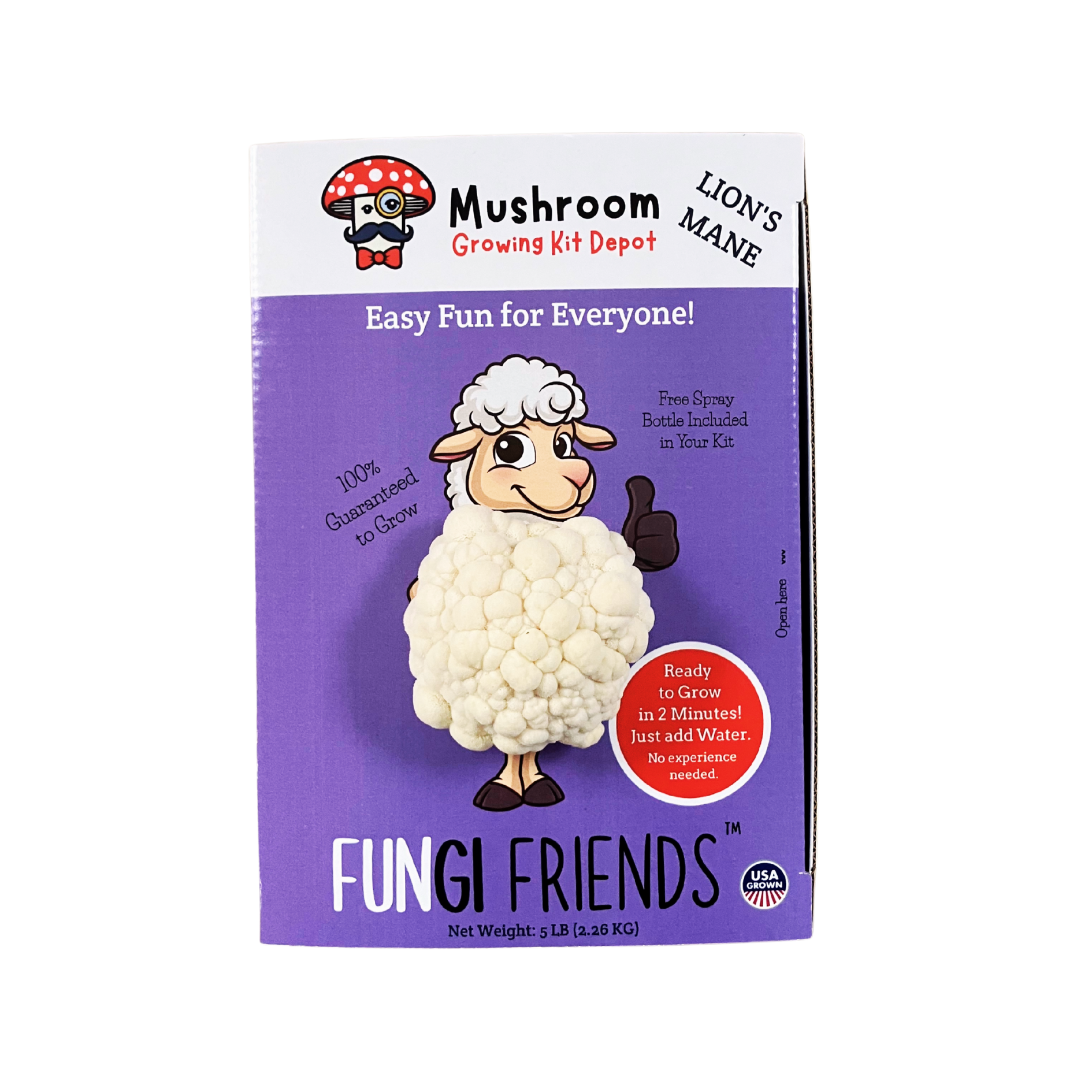 Lil Musheep - Lion's Mane Mushroom Grow Kit - 5 LBS (with box) - Blessings Grow Meadows