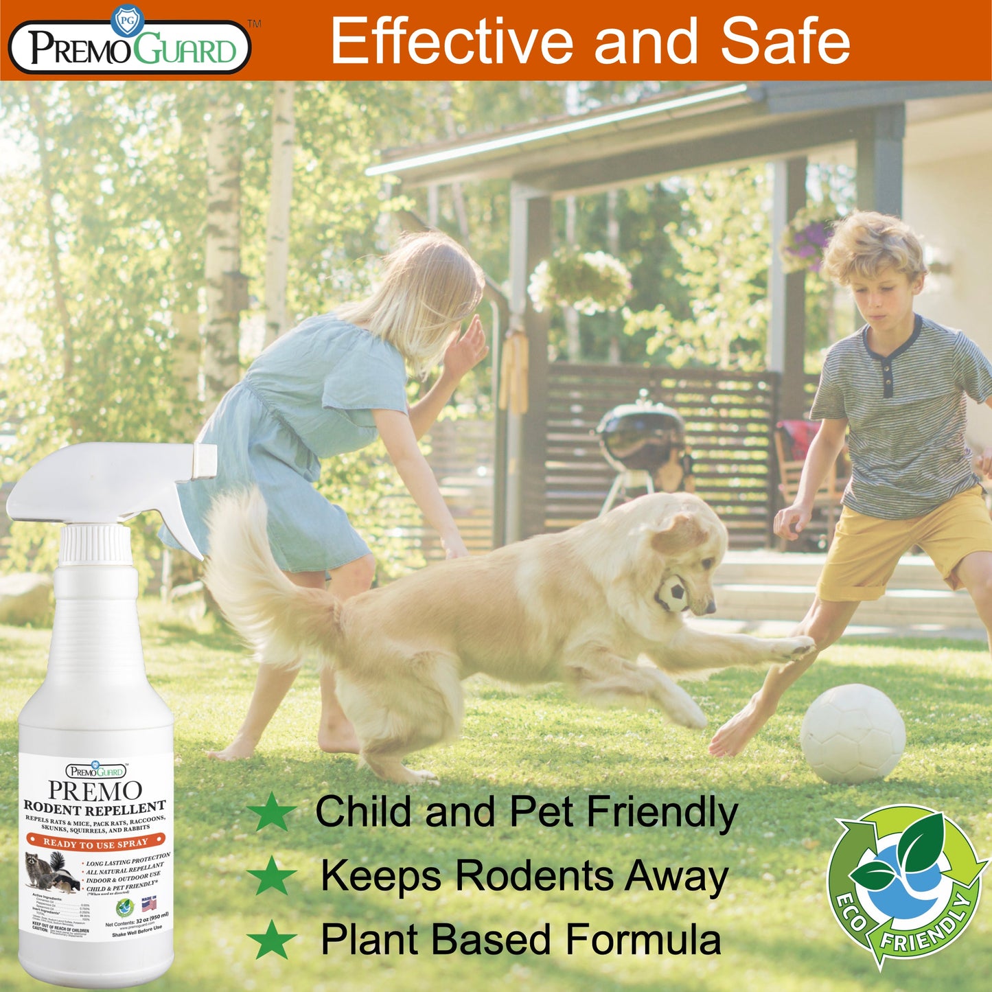 Rodent Repellent Spray - 32 oz - Plant Based All Natural Non-Toxic - By Premo Guard - Premo Natural Products ~ Blessings Grow Meadows