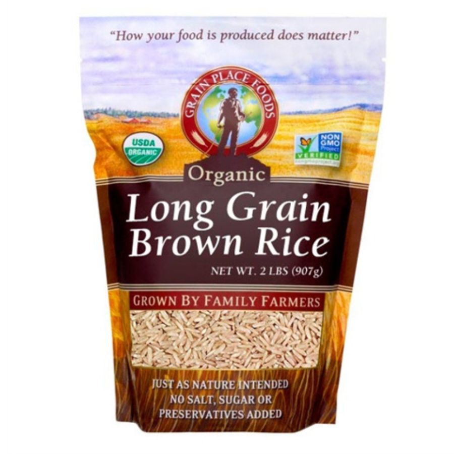 Organic Long Grain Brown Rice | 2 lb | Non-GMO | Grain Place Foods - BuyNebraska.com ~ Blessings Grow Meadows