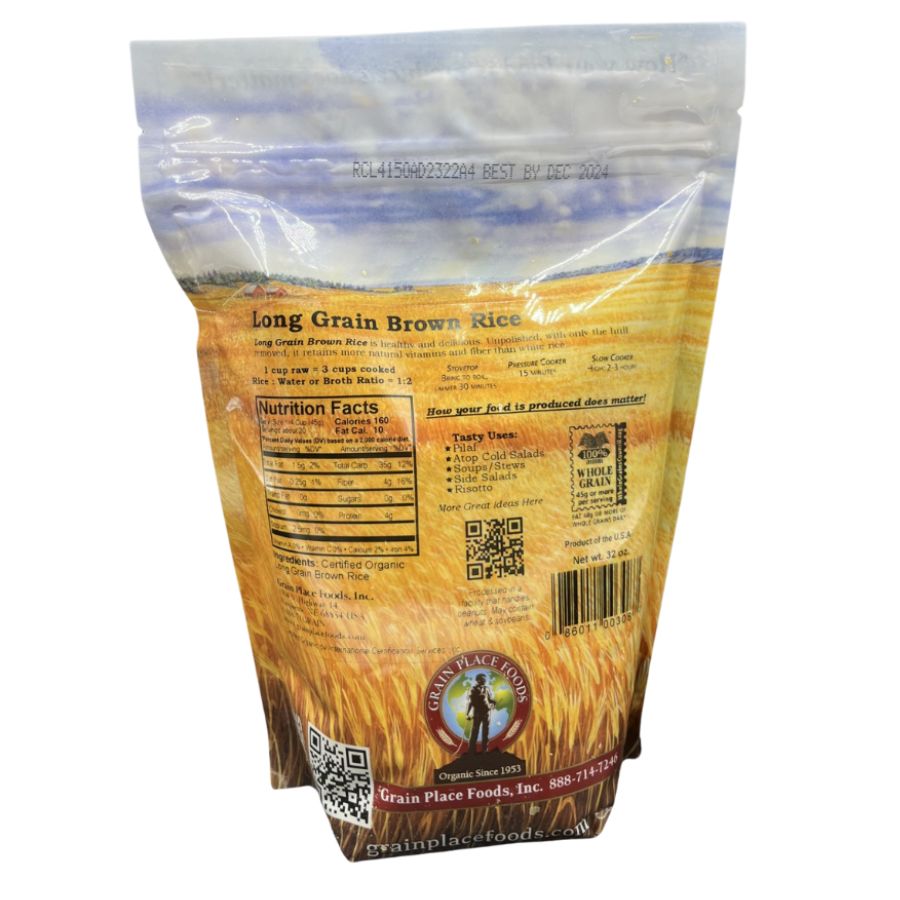 Organic Long Grain Brown Rice | 2 lb | Non-GMO | Grain Place Foods - BuyNebraska.com ~ Blessings Grow Meadows