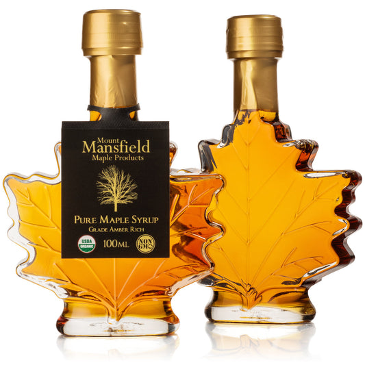 100ml Vermont Maple Leaf Favor Bottle of Organic Pure Vermont Maple Syrup - Mount Mansfield Maple Products ~ Blessings Grow Meadows