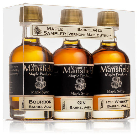 3-Pack Barrel Aged Vermont Maple Syrup Sampler Set - Mount Mansfield Maple Products ~ Blessings Grow Meadows