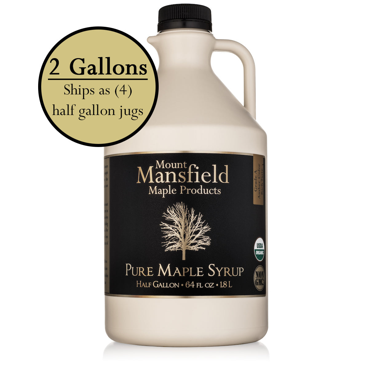 Organic Pure Vermont Maple Syrup- Plastic Jug - Mount Mansfield Maple Products ~ Blessings Grow Meadows