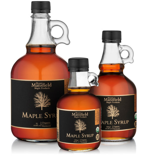 Organic Pure Vermont Maple Syrup- Glass Jug - Mount Mansfield Maple Products ~ Blessings Grow Meadows