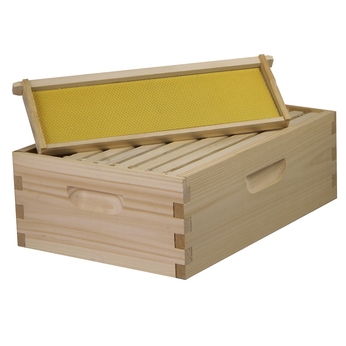 8 Frame Complete Beehive Kit – Fully Assembled (2 Deep & 1 Medium Boxes) Amish-Made with Frames & Wax-Coated Foundations