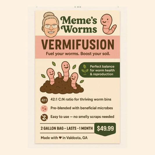 Meme's Worms VermiFusion Blend worm bin for composting with vermi bedding, featuring a durable fabric design for efficient worm habitat.