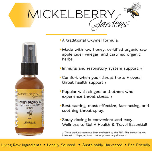 Honey Propolis Throat Spray - Mickelberry Gardens ~ Blessings Grow Meadows