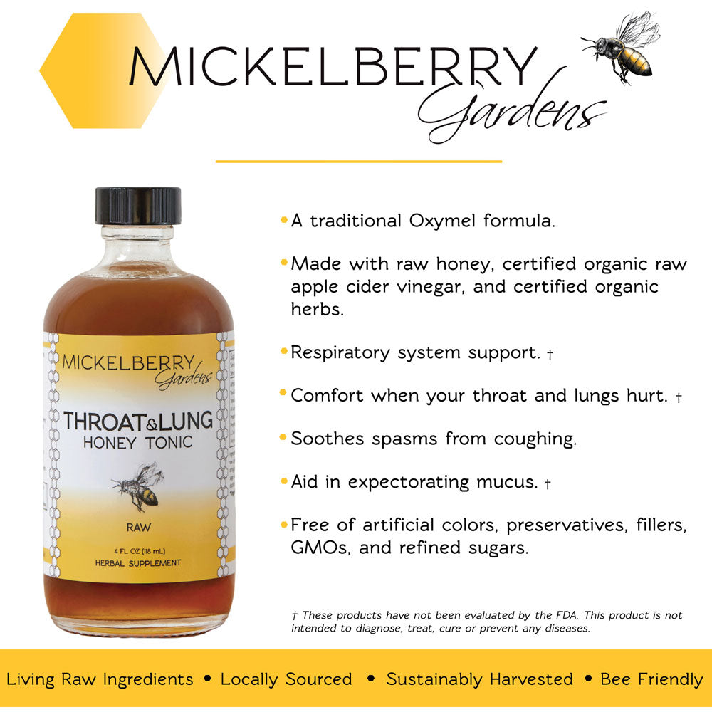 Throat and Lung Honey Tonic - Mickelberry Gardens ~ Blessings Grow Meadows