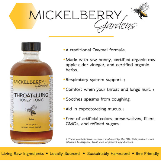 Throat and Lung Honey Tonic - Mickelberry Gardens ~ Blessings Grow Meadows