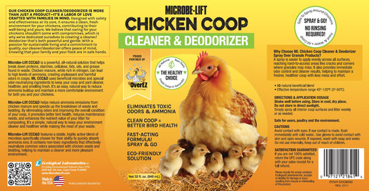 Microbe-Lift Chicken Coop Cleaner & Deodorizer - 32 oz - OverEZ Chicken Coop ~ Blessings Grow Meadows