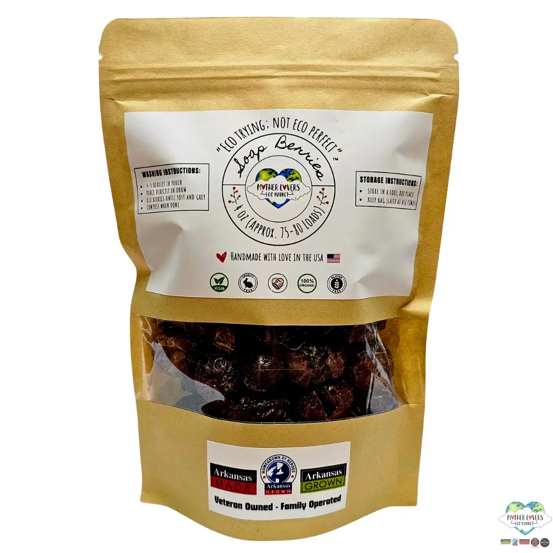 Mother Lovin Soap Berries - Soap Nuts - Organic - Fair Trade - Sustainable Cleaning - Zero Waste - Blessings Grow Meadows
