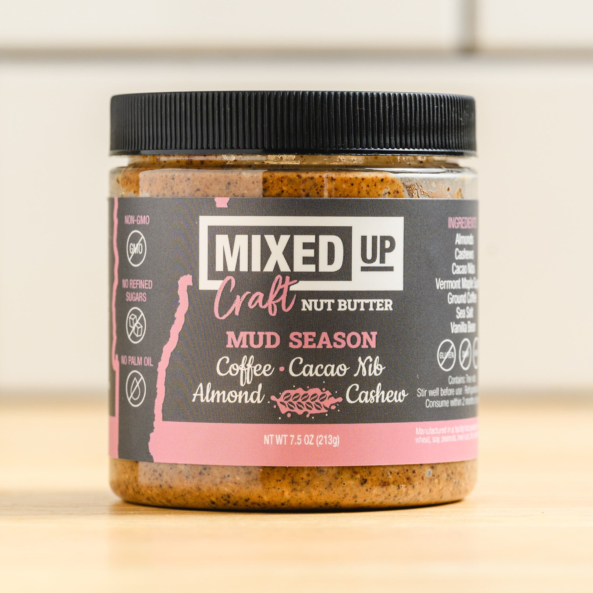 "Mud Season" - Crunchy Cacao Nib & Coffee Nut Butter - 7.5 oz - Mixed Up Foods ~ Blessings Grow Meadows