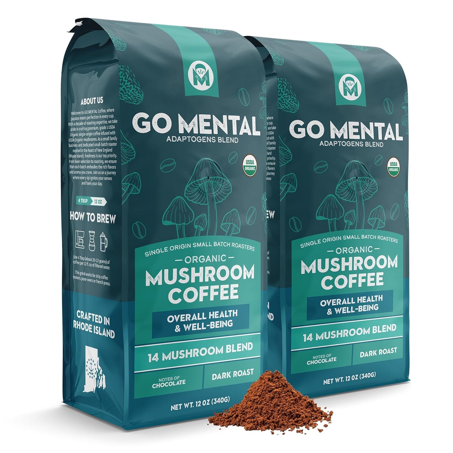 14 Mushroom Coffee Adaptogens Blend - GO MENTAL MUSHROOM COFFEE ~ Blessings Grow Meadows