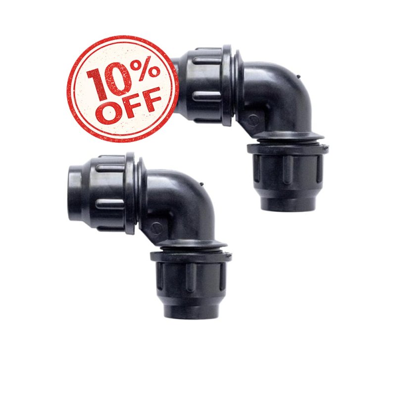 RentACoop Secure Non-Adhesive PVC (S.N.A.P) Watering System Elbow Pack of 2 for Chickens, Quail, and Poultry