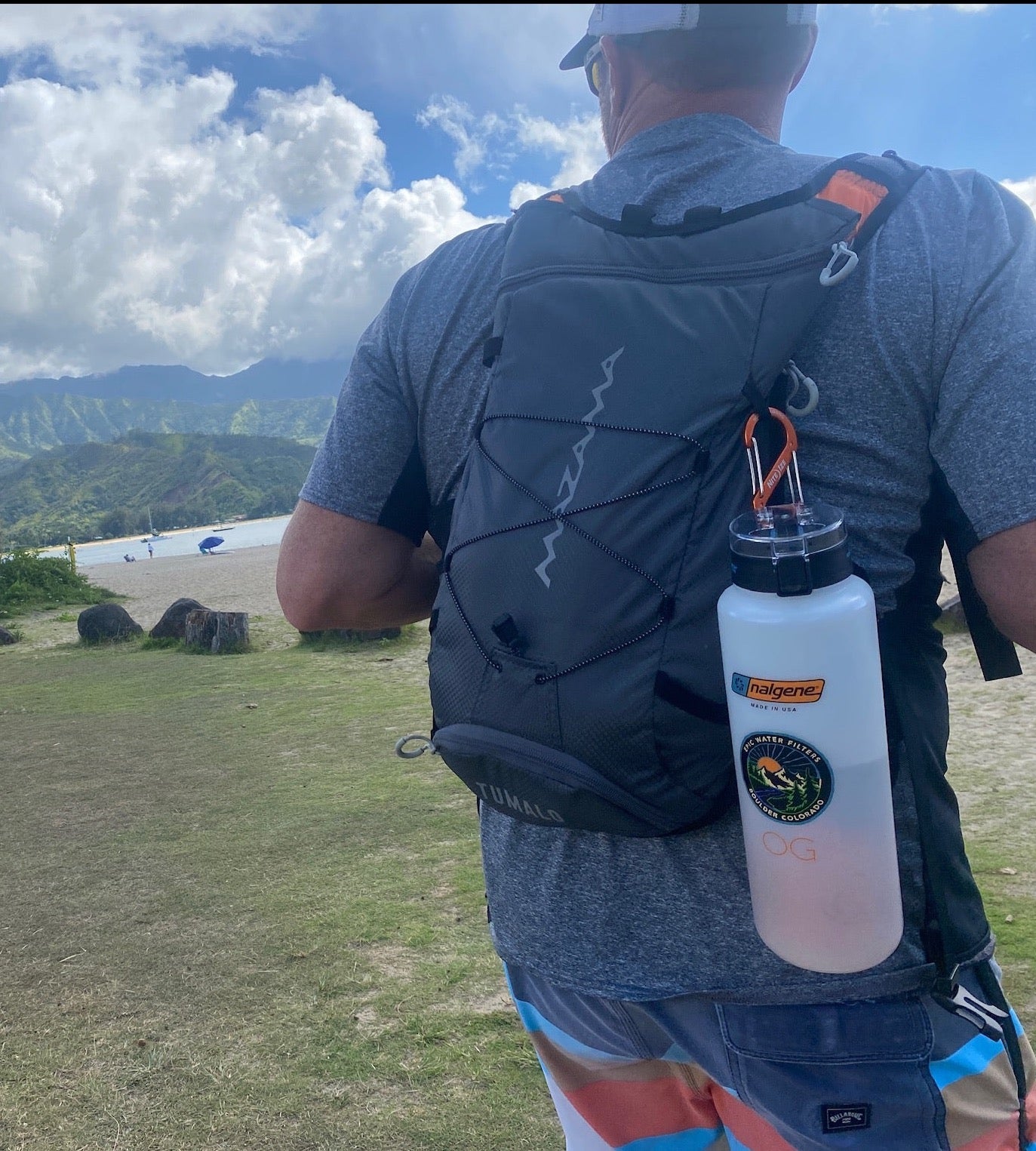 Epic Water Filters USA OG Ultimate Travel Bottle with clear plastic body and black lid, designed for portable water filtration.