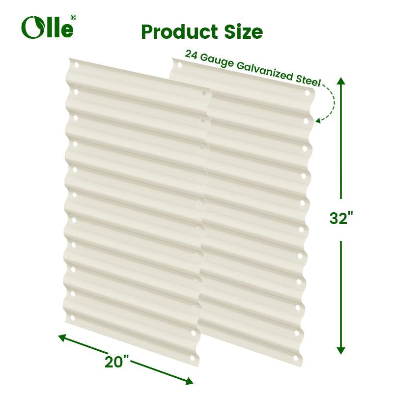 Olle Gardens 32" Tall, 12-in-1 20" Raised Bed Extension Kit Ivory