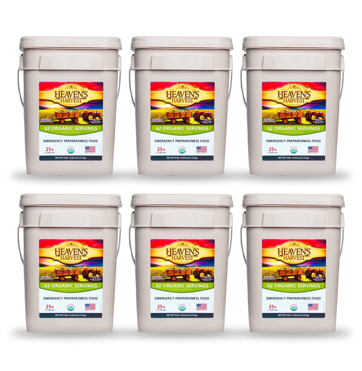 Organic Meal Bucket - 1 Person 1 Week - 62 Servings -  Emergency Food Survival Kit