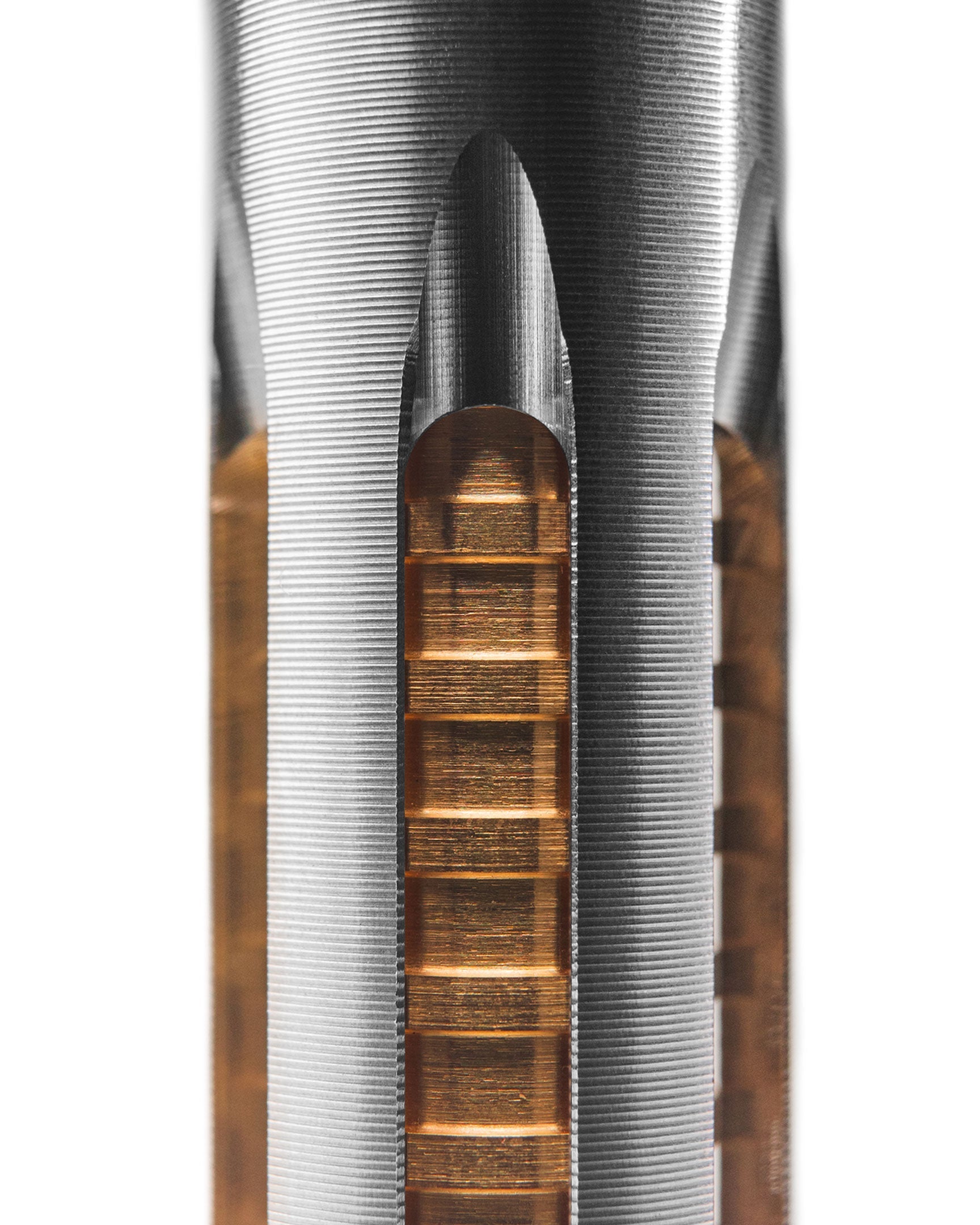 Close-up of the Blackland Razors Osprey safety razor with textured handle and polished head, showcasing its sleek design.