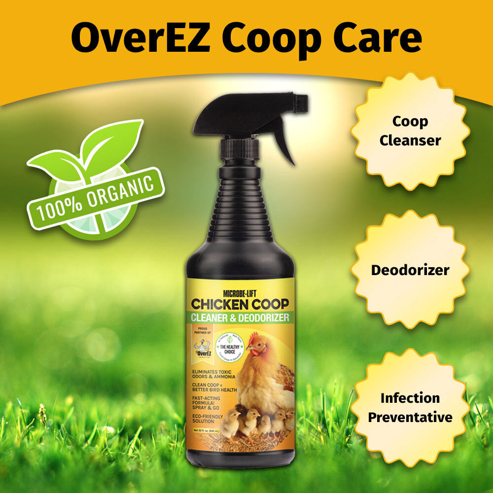 Microbe-Lift Chicken Coop Cleaner & Deodorizer - 32 oz - OverEZ Chicken Coop ~ Blessings Grow Meadows