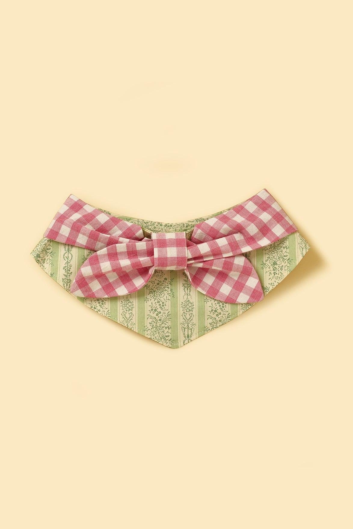 Picnic Bliss Floral Gingham Print Bandana - BarkBarkBaby ~ Blessings Grow Meadows