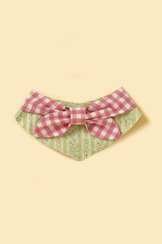 Picnic Bliss Floral Gingham Print Bandana - BarkBarkBaby ~ Blessings Grow Meadows