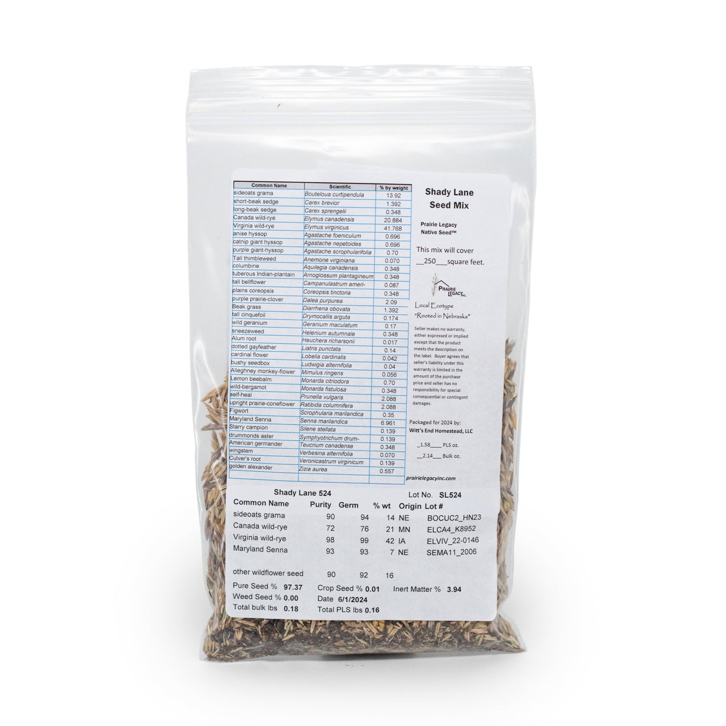 Shady Lane Native Wildflower Seed Mix | 2.88 oz | Prairie Legacy Inc. - BuyNebraska.com ~ Blessings Grow Meadows
