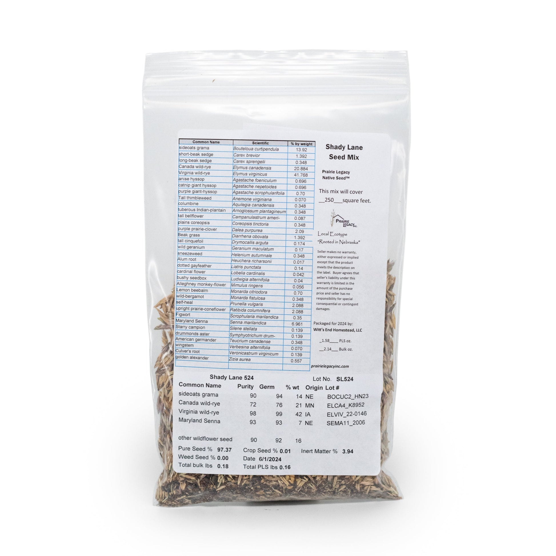 Shady Lane Native Wildflower Seed Mix | 2.88 oz | Prairie Legacy Inc. - BuyNebraska.com ~ Blessings Grow Meadows
