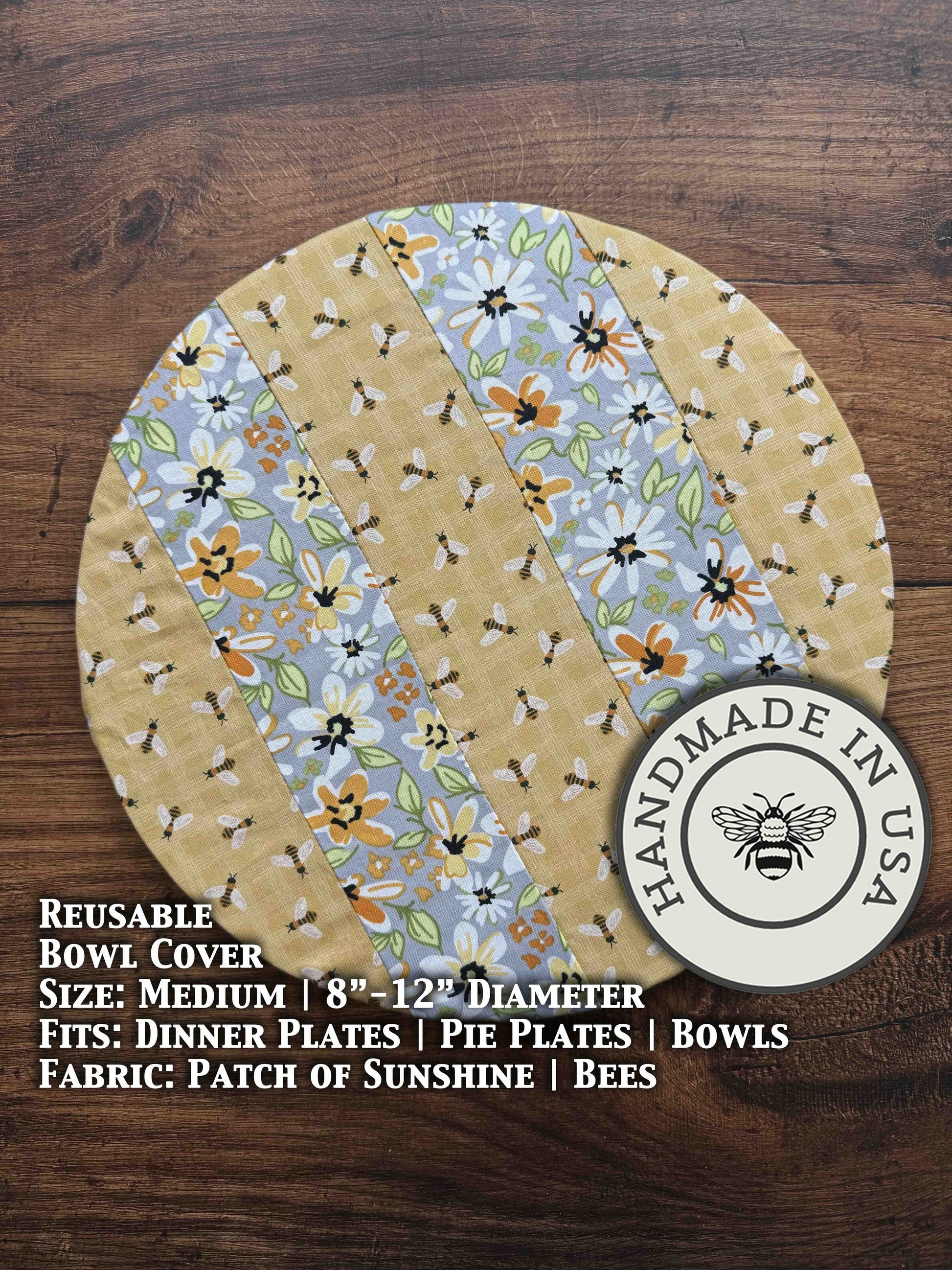 Medium bowl and banneton covers from Five Oaks Farm, sunlit patch of fabric and baking accessories for bread making.