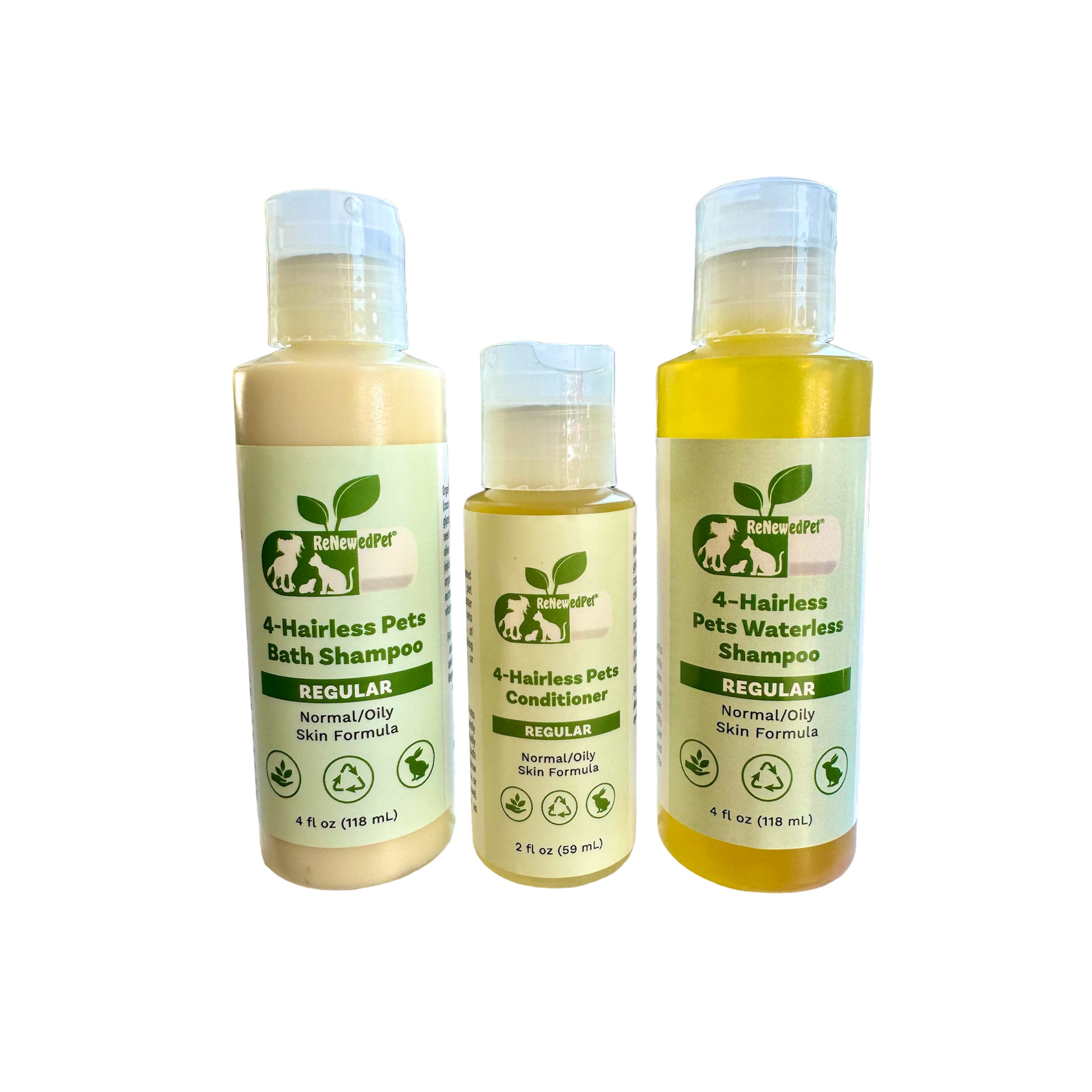 4-HAIRLESS PETS REGULAR SHAMPOO, WATERLESS SHAMPOO & CONDITIONER KIT - Blessings Grow Meadows