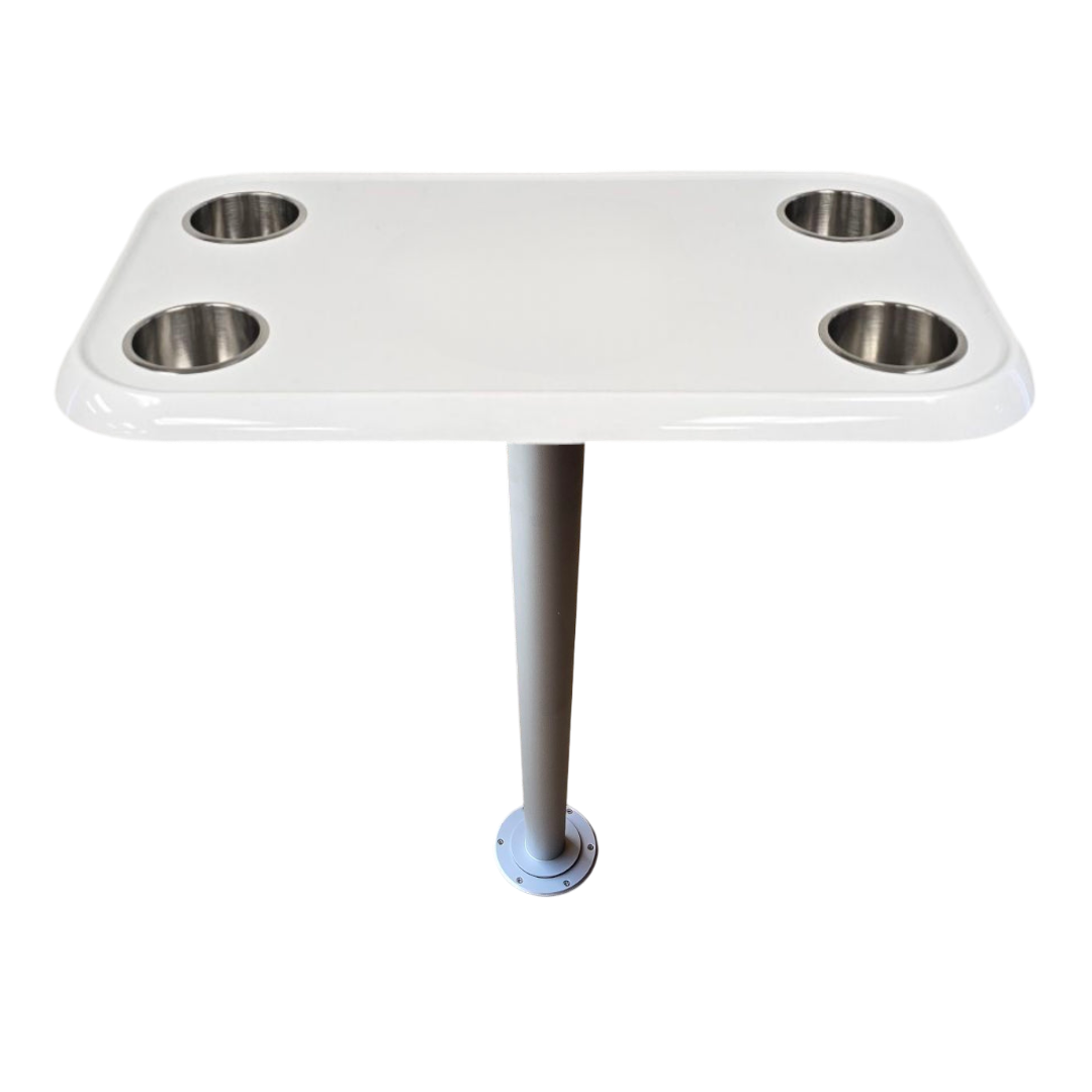 RV Side Tables | RV End Tables - Table Set - 6" Flush Mount Floor Plate / Anti Wobble, Cocktail Design (6 colors)