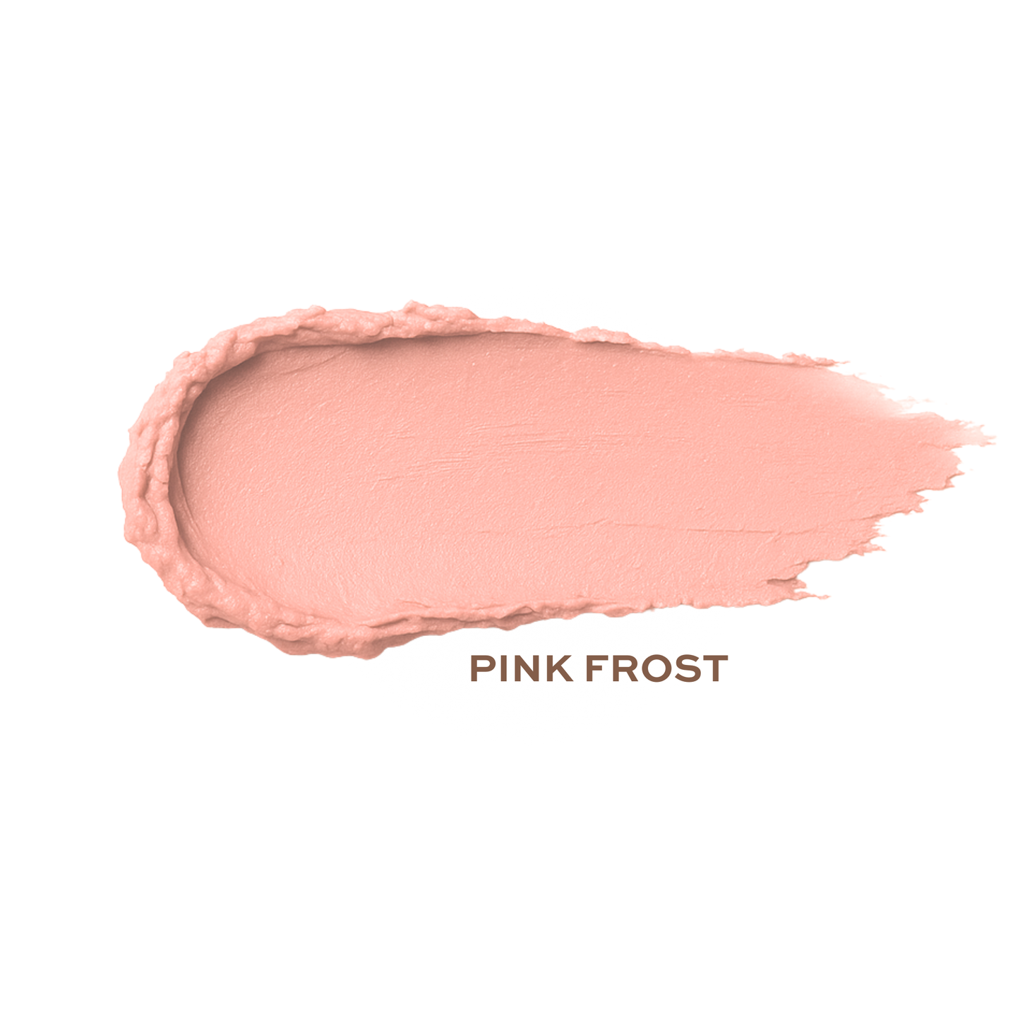 Pink Frost cream highlighter stick by Taylor Made Organics, swatched on skin for a luminous glow.