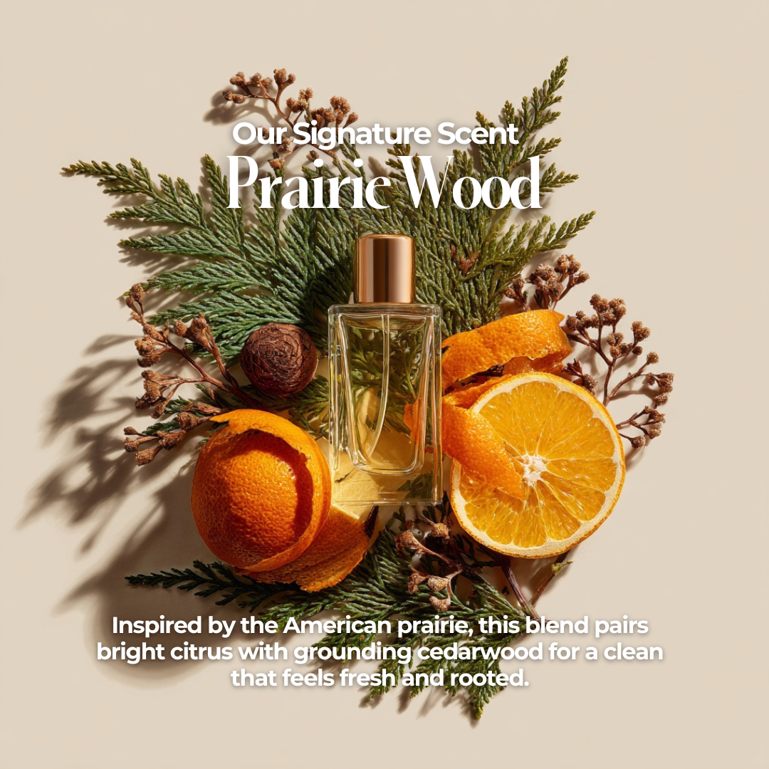 American Maid Starter Kit with Prairie Wood Scent, featuring cleaning products and tools in a practical set for home use.