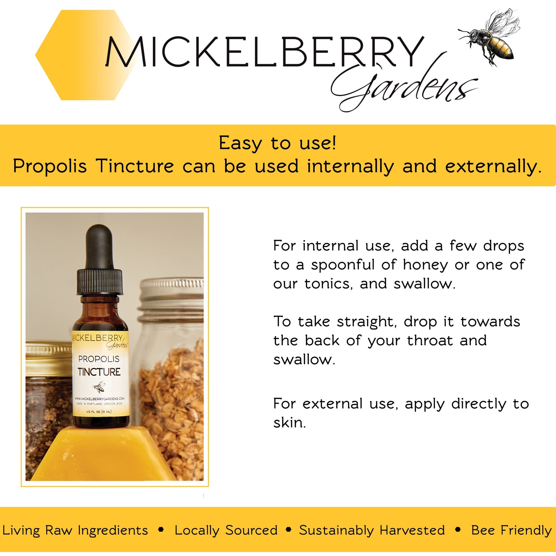 Propolis Tincture - Mickelberry Gardens ~ Blessings Grow Meadows