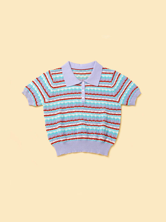 Pet & Me 春夏薰衣草鉤針短袖 Polo 衫