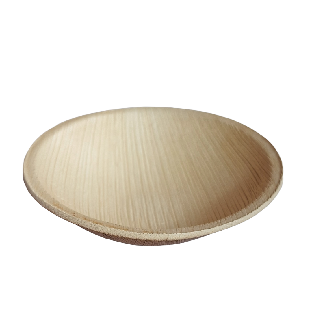 MicRic Palm Leaf 6-inch round bowl in bulk, eco-friendly disposable tableware, natural palm leaf design, 600-pack for events or catering.