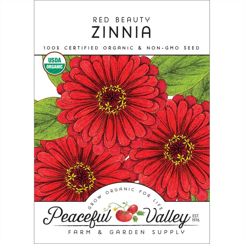 Red Beauty Zinnia Seeds (Organic) - Blessings Grow Meadows