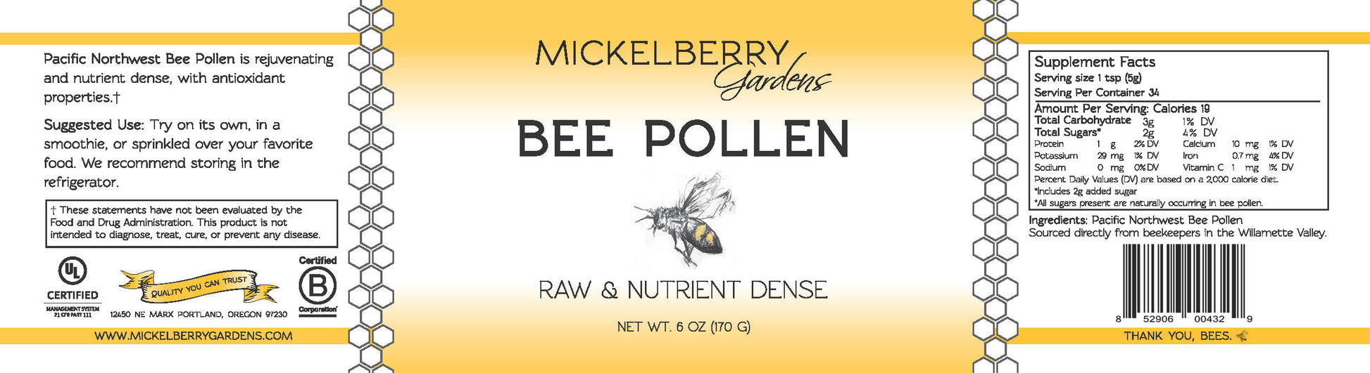 Bee Pollen - Mickelberry Gardens ~ Blessings Grow Meadows