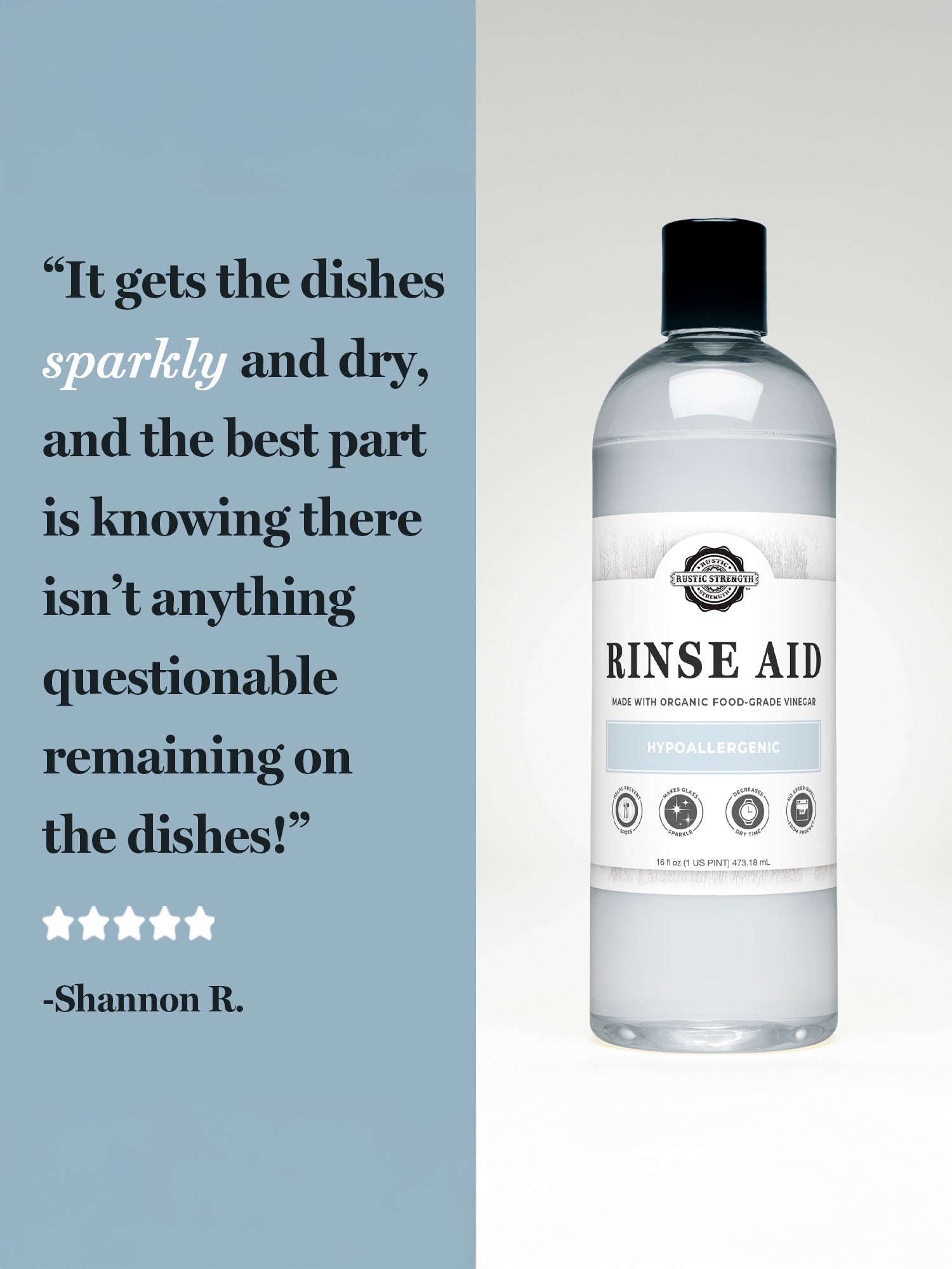 Rinse Aid for Automatic Dishwashers | Unscented - Blessings Grow Meadows