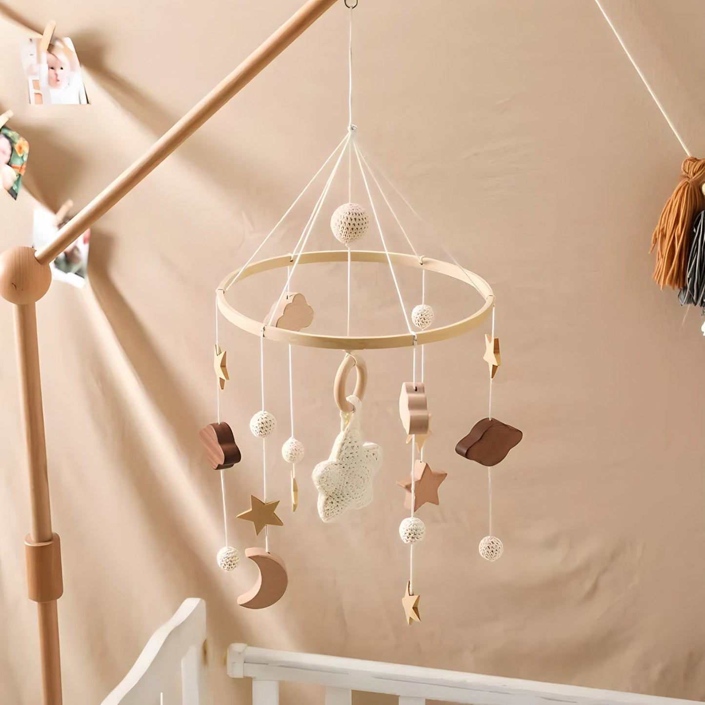 Wooden Mobile Hanging Toys - Petite Pioneers ~ Blessings Grow Meadows