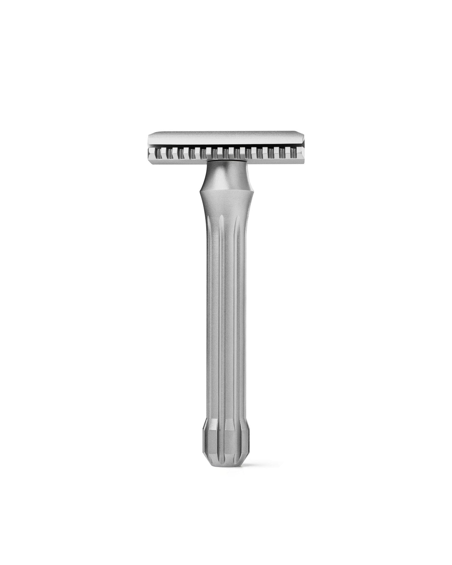 Blackland Razors Blackbird safety razor with satin finish, featuring a sleek, ergonomic design and open comb head for precise shaving.